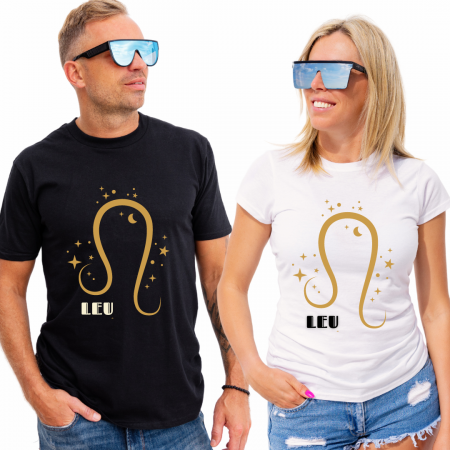 Cadouri Pensionare - Tricou zodiac LEU personalizat cu text sau poze, unisex TLEU120