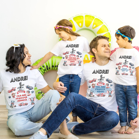 Cadouri pentru profesori sau absolventi - Tricouri Family Aniversare Personalizate – Cadou Haios pentru Copii și Părinți | Model Tematic racing
