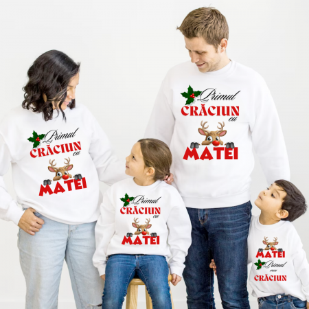 Cadouri aniversare - Tricouri Family mama, tata  si copii personalizate cu tematica de Craciun,  Craciun Fericit 12245