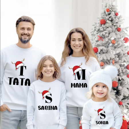 Cadouri aniversare - Tricouri Family mama, tata  si copii personalizate cu tematica de Craciun,  Craciun Fericit 12247