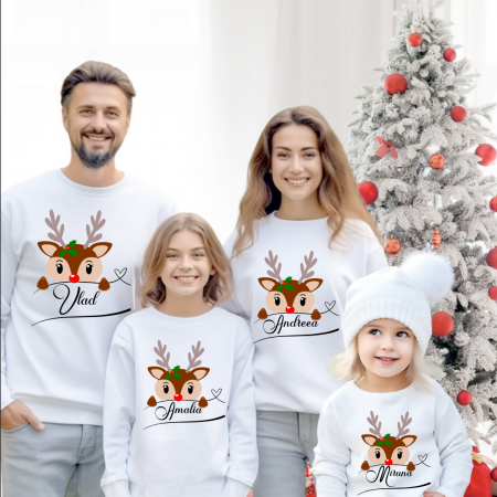 Cadouri copii 6 ani - Tricouri Family mama, tata  si copii personalizate cu tematica de Craciun,  Craciun Fericit 12248