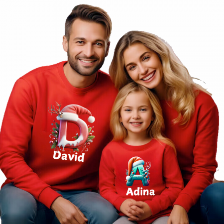 Cadouri aniversare - Tricouri Family mama, tata  si copii personalizate cu tematica de Craciun,  Craciun Fericit 12250