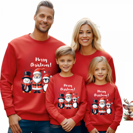 Cadouri aniversare - Tricouri Family mama, tata  si copii personalizate cu tematica de Craciun,  Craciun Fericit 12252