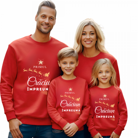 Cadouri aniversare - Tricouri Family mama, tata  si copii personalizate cu tematica de Craciun,  Craciun Fericit 12254