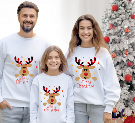 Cadouri aniversare - Tricouri Family mama, tata  si copii personalizate cu tematica de Craciun,  Craciun Fericit 122652