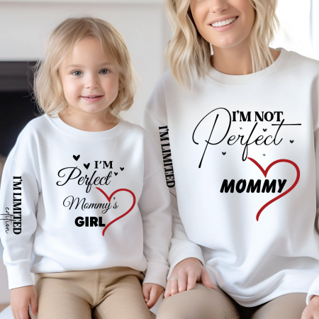 Cadouri aniversare - Tricouri Family mama, tata  si copii personalizate I'm not perfect 12256