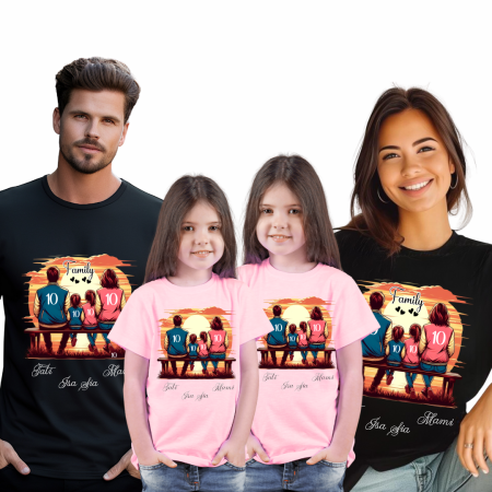 Tricouri personalizate Family - Tricouri Family mama, tata  si copii personalizate pentru aniversare 11256.32