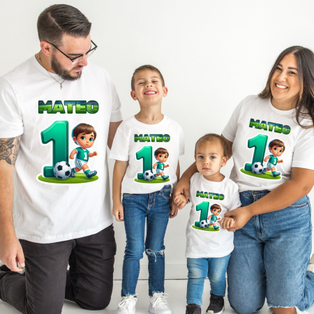 Tricouri personalizate femei - Tricouri Family mama, tata  si copii personalizate PENTRU MOT 1 AN 11256.10  tematica fotbal