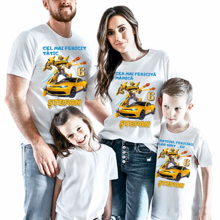 Tricouri personalizate Family - Tricouri Family mama, tata  si copii personalizate pentru aniversare Transformers  11256.31