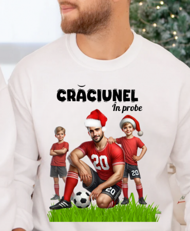 Tricouri personalizate femei - Tricouri personalizate Craciunelul fotbalist in probe, Cadoul perfect de craciun 12674