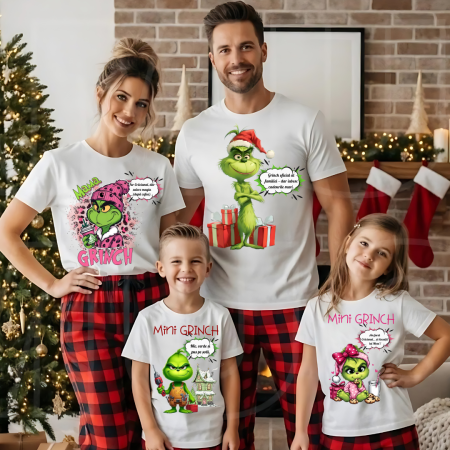 Cadouri copii 6 ani - Tricouri personalizate Family, Cadoul perfect de craciun Grinch Family  25112