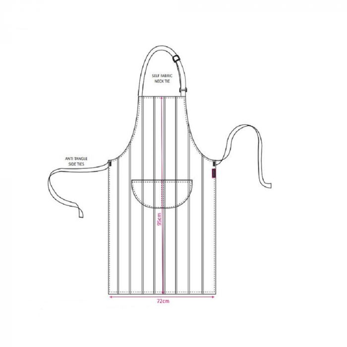Sort cu pieptar impermeabil Portwest S849, pentru macelari,  100% nailon, 260 gr/mp, 95x72 cm [2]