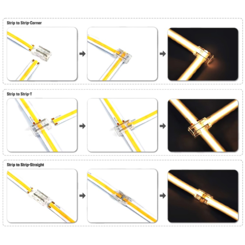Casa, Gradina & Bricolaj - Conector rapid multifunctional 9 in 1 pentru banda LED Spin Electrice SPN6836C, 8 mm, 2 fire, 1 buc