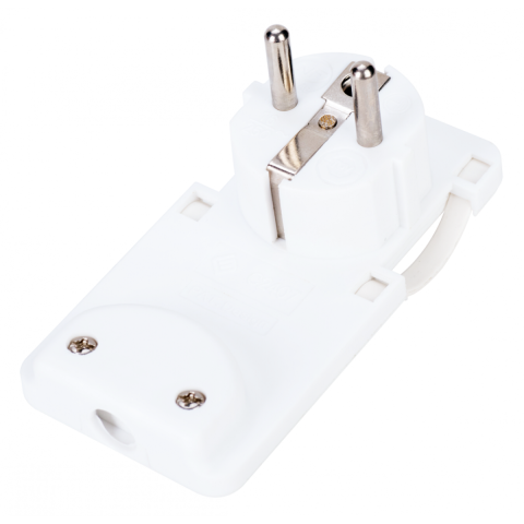 Accesorii prelungitoare - Stecher cu CP, 16A, Plat, Spin SPN3101A, 1 buc