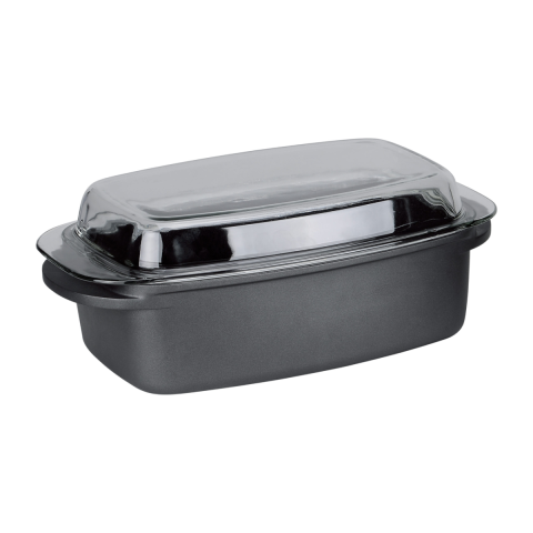 Casa, Gradina & Bricolaj - Roaster Dreptunghiular Swan cu Capac, Granit, 5.7 L