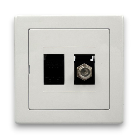 Casa, Gradina & Bricolaj - Priza TV+CAT.5E, IP20, Timex, TIMEX12, 1 buc
