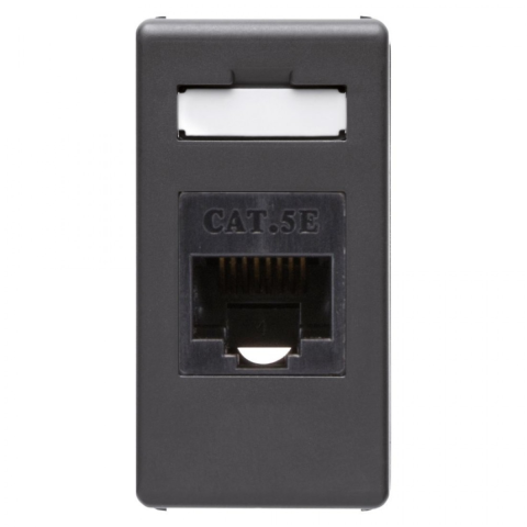 Casa, Gradina & Bricolaj - Priza modulara UTP, RJ45, cat 5E, Gewiss GW21271, negru, 1 modul, 1 buc