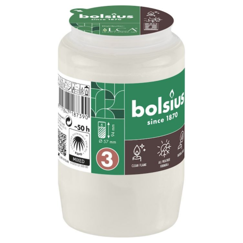 Casa, Gradina & Bricolaj - Candela Rezerva Nr.3, Bolsius, Alb, Timp de ardere 50 h , 1 buc