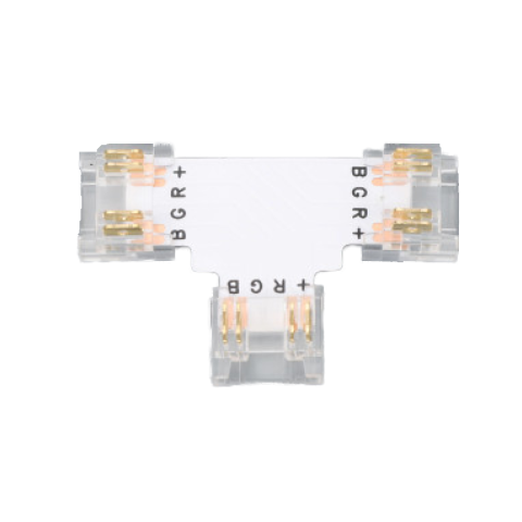 Accesorii corpuri de iluminat - Conector Prelungire "T" Pt Banda LED RBG Spin Electrice SPN6883F, Ip20 12v/24v Pcb 10mm PIN 7.2mm, 1 buc