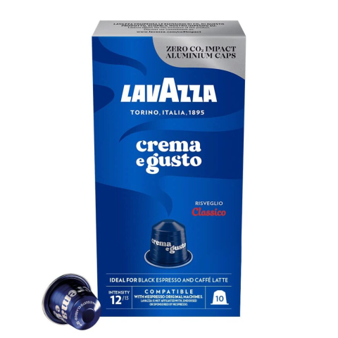 Ceai si Cafea - Cafea capsule, Lavazza Crema & Gusto, compatibile Nespresso, aluminiu, 10 buc x 5.7 g