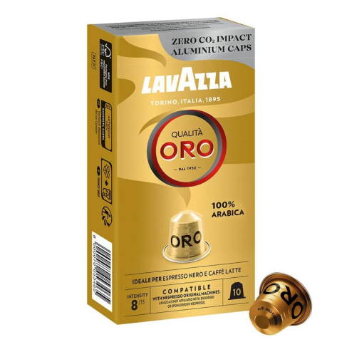 Ceai si Cafea - Cafea capsule, Lavazza Qualita Oro, compatibile Nespresso, aluminiu, 10 buc x 5.7 g