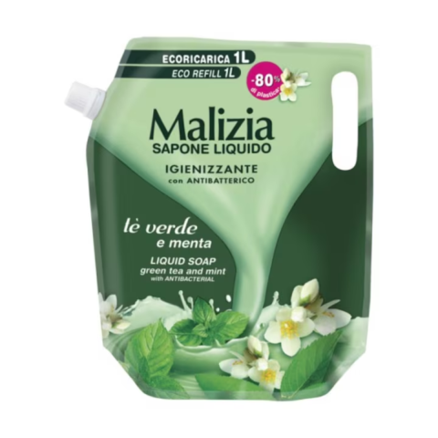 Ingrijire Personala & Cosmetice - Sapun Lichid Rezerva Malizia, Ceai Verde si Menta, 1 L