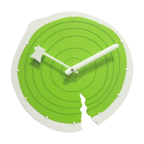 Casa, Gradina & Bricolaj - Ceas de perete trunchi copac, Techno Line, Verde
