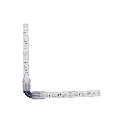 Accesorii corpuri de iluminat - Conector Prelungire "L" Pt Banda LED Spin Electrice SPN6889G, Smd Rgb Ip65 12v/24v Pcb 10mm PIN 7.2mm, 1 buc