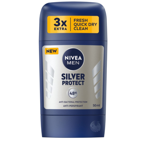Deodorante si Antiperspirante - Antiperspirant Stick Nivea Men Silver Protect, 48 h, 50 ml