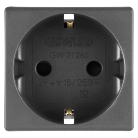 Casa, Gradina & Bricolaj - Priza modulara standard 2P+E, Gewiss GW21265, negru 2 module, 1 buc