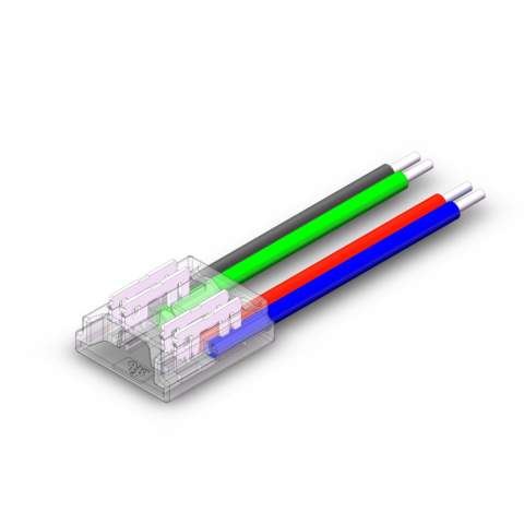 Accesorii corpuri de iluminat - Conector Alimentare Pt Banda LED Spin Electrice SPN6888A, COB Rgb Ip20 12v/24v Pcb 10mm PIN 7.2mm 16cm, 1 buc