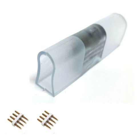 Accesorii corpuri de iluminat - Conector Prelungire "I" DeLight DL66700C, Neon Flex RGB Pt 8x16mm 12mm, 1 buc
