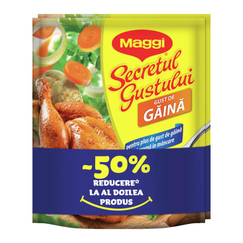 Condimente & Mixuri - Baza pentru mancare cu gust de gaina Maggi Secretul Gustului, 2 x 400 g