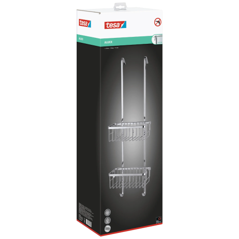 Casa, Gradina & Bricolaj - Etajera Tesa ALUXX cromat, cu doua niveluri, pentru agatat, aluminiu