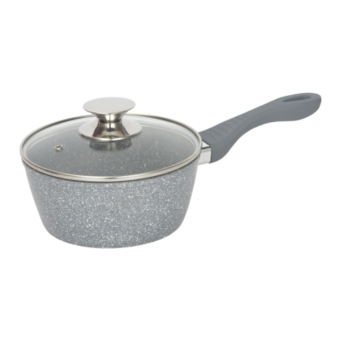 Casa, Gradina & Bricolaj - Ibric cu capac, granit, 16 cm, 1.4 litri, gri
