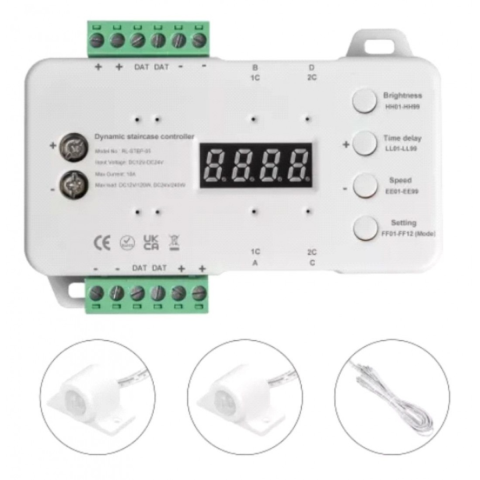 Casa, Gradina & Bricolaj - Controller Banda LED DeLight DL66520Y16, 16 Trepte 1 Fir 12/24vdc, 1 buc