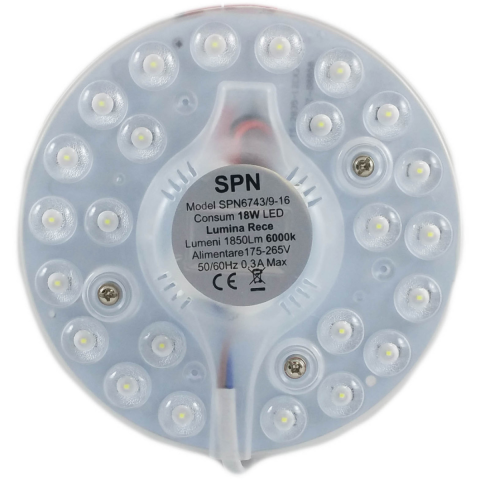 Iluminat & electrice - Modul LED pt Aplica Spin Electrice SPN6743, Fi128, 18W=160W, 6000K, lumina rece, 1 buc
