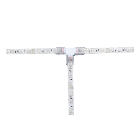 Accesorii corpuri de iluminat - Conector Prelungire "T" Pt Banda LED Spin Electrice SPN6889F, Smd Rgb Ip65 12v/24v Pcb 10mm PIN 7.2mm, 1 buc