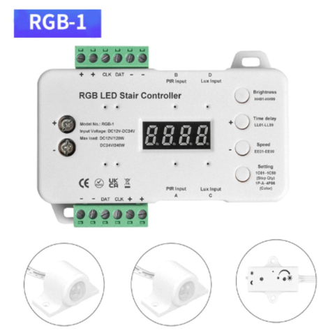 Casa, Gradina & Bricolaj - Controller Banda LED DeLight DL66520YRGB, 16 Trepte 1 Fir 12/24vdc Rgb, 1 buc