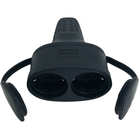 Accesorii prelungitoare - Cupla Dubla cu Cp, Cauciuc, Ip44, Spin SPN3115, 1 buc
