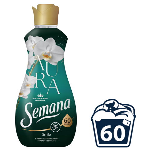 Casa, Gradina & Bricolaj - Balsam de rufe Superconcentrat Semana Aura Smile, 60 spalari, 1.2 l