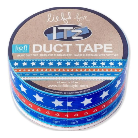 Birotica & Papetarie - Banda adeziva Itz Duct Tape, 10 m x 4.8 cm, Stelute Lief