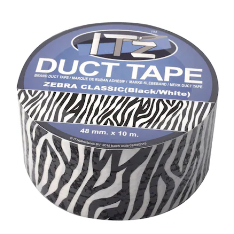 Birotica & Papetarie - Banda adeziva Itz Duct Tape, 10 m x 4.8 cm, Zebra Classic