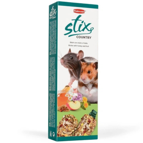 Pet Shop - Baton Padovan STIX COUNTRY pentru hamsteri cu miere si fructe, 100 g