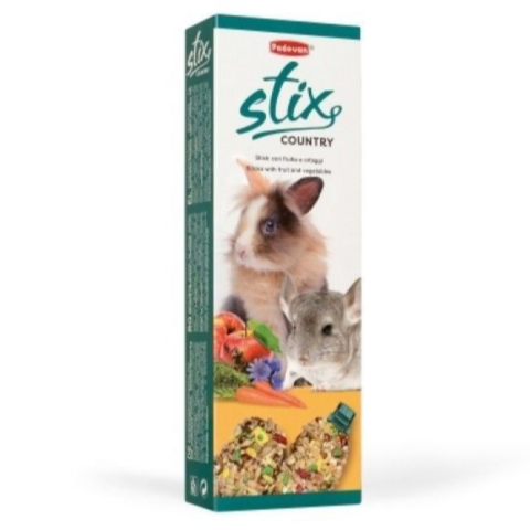 Pet Shop - Baton Padovan STIX COUNTRY pentru Iepuri si Porcusori de Guineea, cu fructe si legume, 100 g