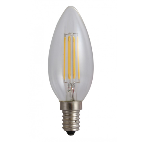 Becuri - Bec Filament Lumanare E14, 4W=45W, 3000K, lumina calda, Spin SPN6631, 1 buc