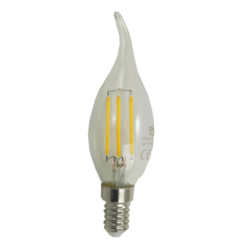 Becuri - Bec Filament Lumanare E14, 4W=45W, 3000K, lumina calda, Spin SPN6631A, 1 buc