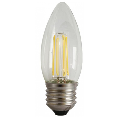 Becuri - Bec Filament Lumanare E27, 4W=45W, 3000K, lumina calda, 480Lm, Spin SPN6634, 1 buc