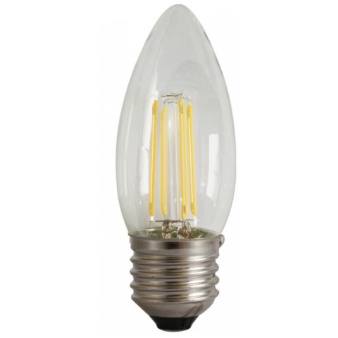 Becuri - Bec Filament Lumanare E27, 4W=45W, 6500K, lumina rece, 480Lm, Spin SPN6636, 1 buc