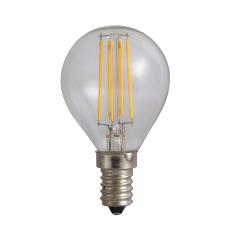 Becuri - Bec Filament Sferic E14, 4W=45W, 3000K, lumina calda, Spin SPN6624, 1 buc